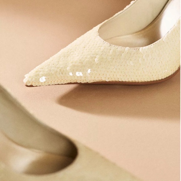 Jeffrey Campbell Risk Sequin Heels Beige - Picture 3 of 5